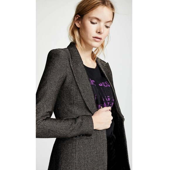 Smythe Metallic One Button Peaked Lapel Women's Blazer Jacket - Picture 4 of 11